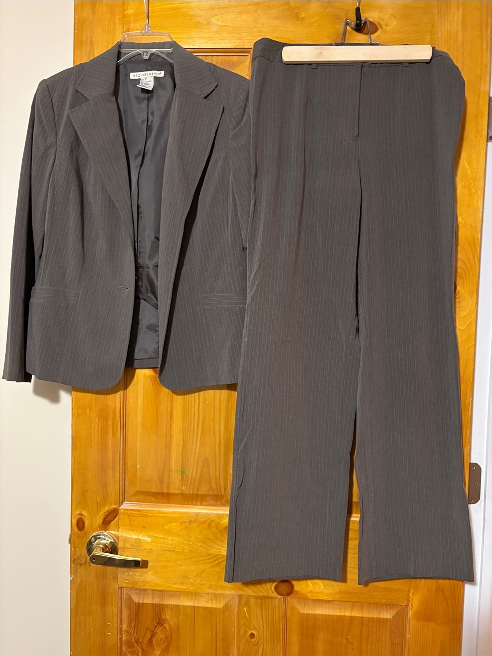 Elevated Grey Pinstripe Women's Pantsuit - Dress Pants & Blazer